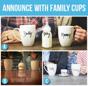 Pregnancy Announcement with Family Cups
